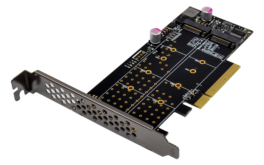 POWERTECH κάρτα επέκτασης PCIe x8 σε 2x M.2 M Key NVMe ST573 1 POWERTECH κάρτα επέκτασης PCIe x8 σε 2x M.2 M Key NVMe ST573