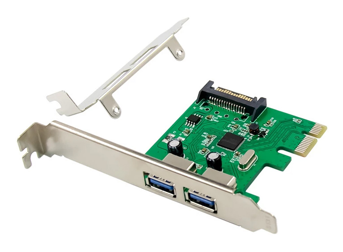POWERTECH κάρτα επέκτασης PCIe σε 2x USB 3.0 ST624, ASM1042 1 POWERTECH κάρτα επέκτασης PCIe σε 2x USB 3.0 ST624