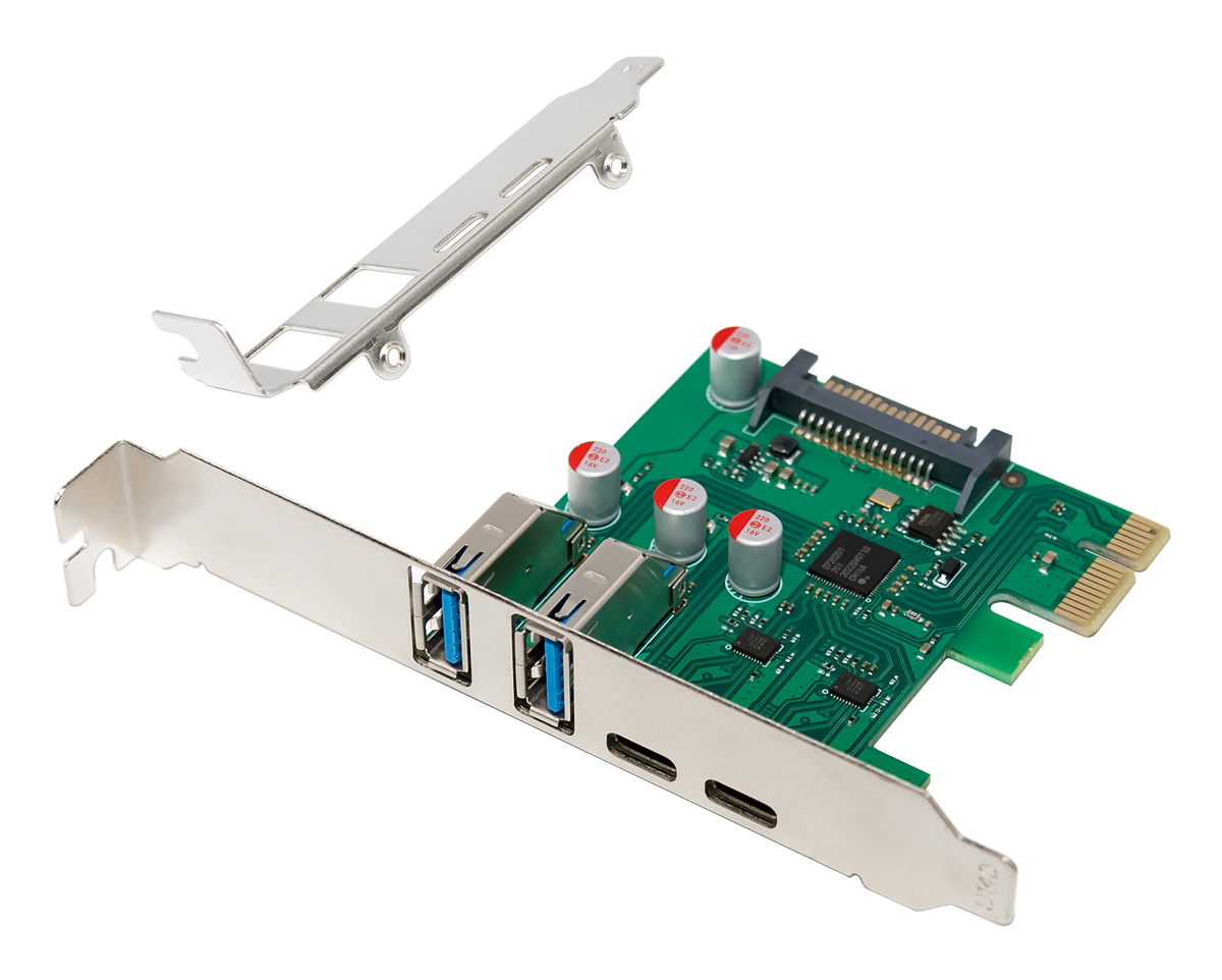 POWERTECH κάρτα επέκτασης PCIe σε 2x USB & 2x USB-C ST632, 5Gbps, NEC D720201 1 POWERTECH κάρτα επέκτασης PCIe σε 2x USB & 2x USB-C ST632