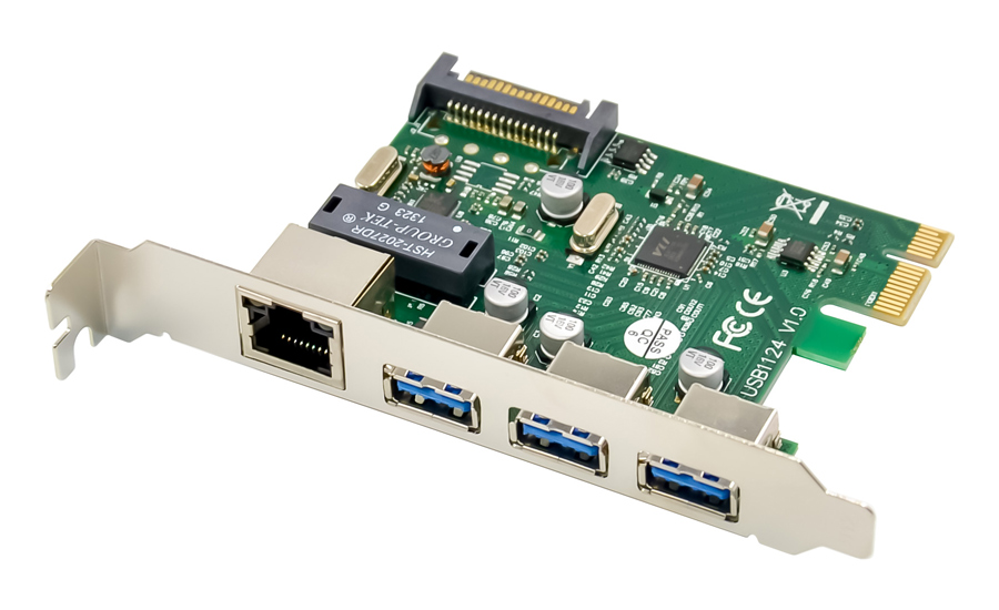 POWERTECH κάρτα επέκτασης PCIe σε USB 3.0 & GbE LAN ST642, VL805&RTL8153 1 POWERTECH κάρτα επέκτασης PCIe σε USB 3.0 & GbE LAN ST642