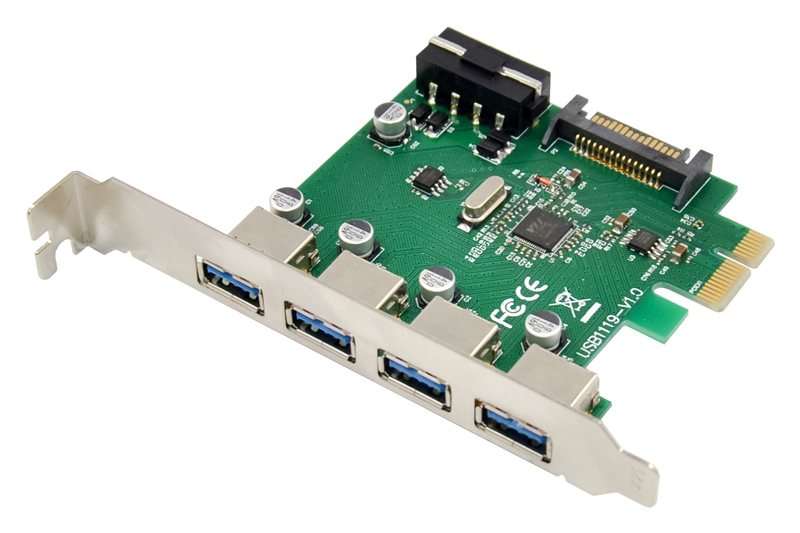 POWERTECH κάρτα επέκτασης PCIe σε 4x USB 3.0 ST66, VL805 + RTL8153 1 POWERTECH κάρτα επέκτασης PCIe σε 4x USB 3.0 ST66