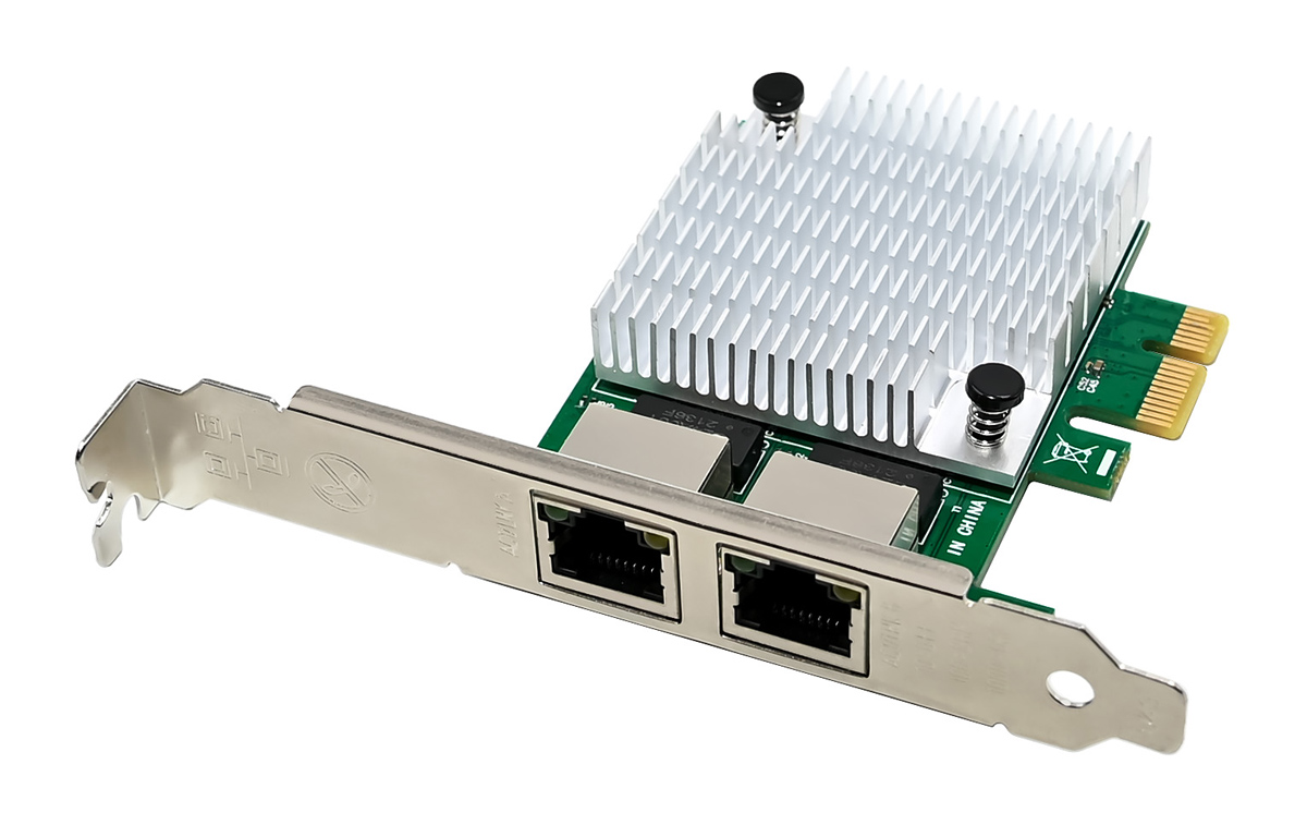 POWERTECH κάρτα επέκτασης PCIe σε 2x RJ45 ST7377, 1000Mbps 1 POWERTECH κάρτα επέκτασης PCIe σε 2x RJ45 ST7377