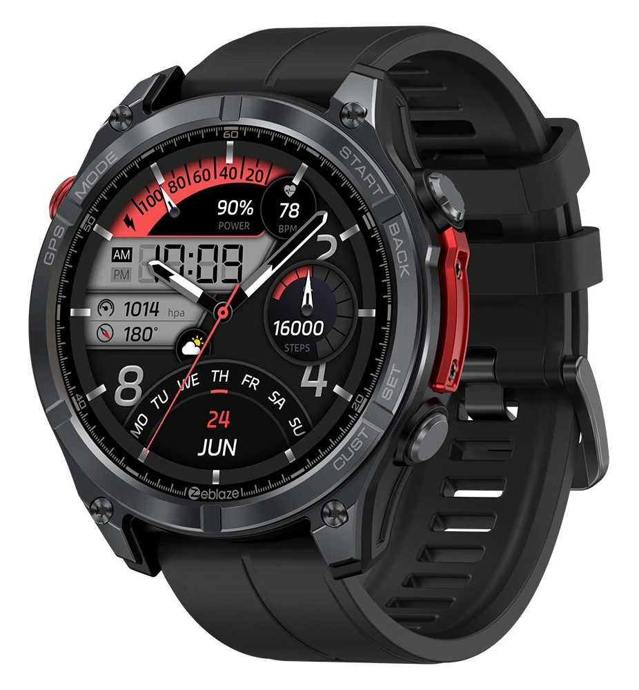 ZEBLAZE smartwatch Stratos 4 με φακό, heart rate, 1.43" AMOLED, GPS, 5 ΑΤΜ, MIL-STD-810H, μαύρο 1 ZEBLAZE smartwatch Stratos 4 με φακό