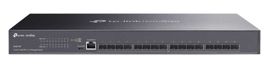 TP-LINK L2+ managed switch SX3016F, 16x 10Gbps SFP+ θύρες, V1.20 1 TP-LINK L2+ managed switch SX3016F