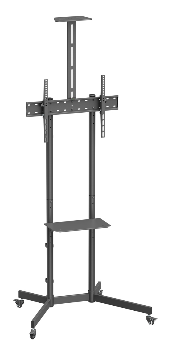 BRATECK βάση τηλεόρασης δαπέδου T1042T, 37-70", έως 45kg, με ράφια & ροδάκια 1 BRATECK βάση τηλεόρασης δαπέδου T1042T