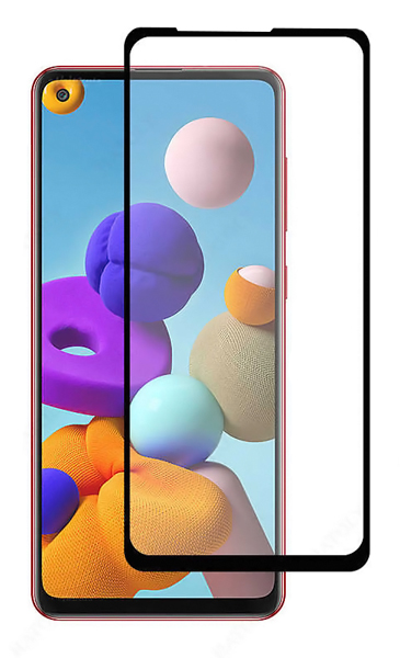 POWERTECH Tempered Glass 5D, full glue, για Samsung A21s & A21, μαύρο 1 POWERTECH Tempered Glass 5D