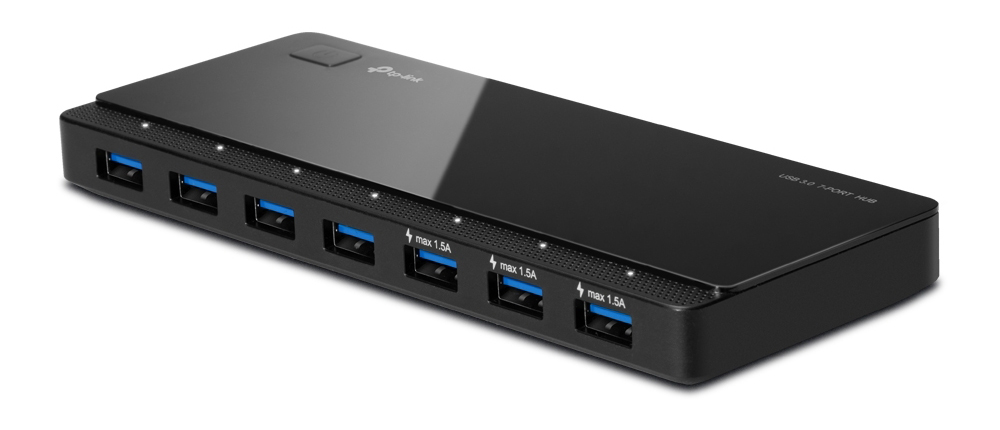 TP-LINK USB hub UH700, 7x θυρών, 5Gbps, 5V/1.5A, USB σύνδεση, μαύρο 1 TP-LINK USB hub UH700