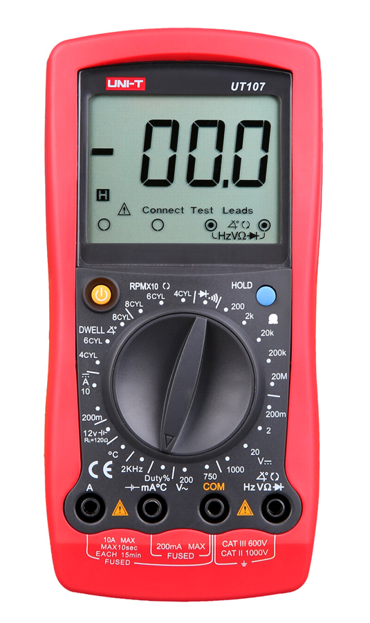 UNI-T ψηφιακό πολύμετρο αυτοκινήτων UT107, RPM/Dwell, test μπαταρίας 1 UNI-T ψηφιακό πολύμετρο αυτοκινήτων UT107