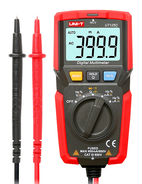 UNI-T μίνι ψηφιακό πολύμετρο UT125C, 600V AC/DC, NCV 1 UNI-T μίνι ψηφιακό πολύμετρο UT125C