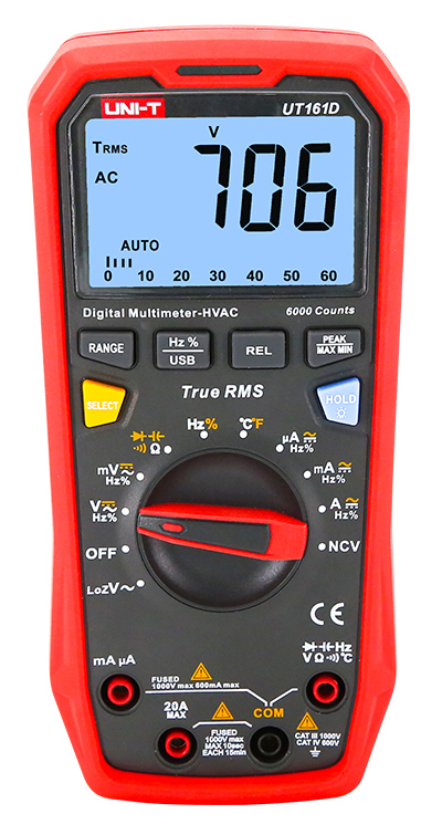 UNI-T ψηφιακό πολύμετρο UT161D, 1000V AC/DC, NCV, True RMS 1 UNI-T ψηφιακό πολύμετρο UT161D