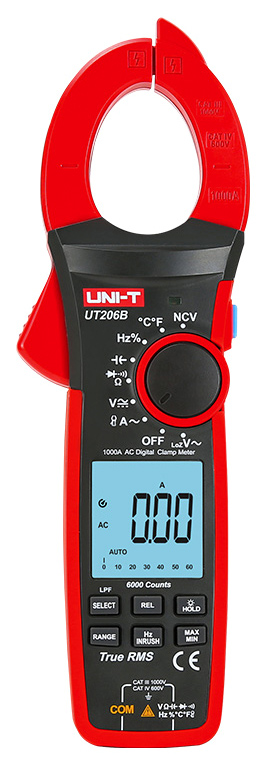 UNI-T πολύμετρο & αμπεροτσιμπίδα UT206B, 1000A AC, NCV, True RMS 1 UNI-T πολύμετρο & αμπεροτσιμπίδα UT206B