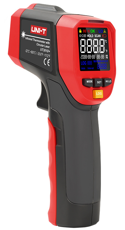 UNI-T θερμόμετρο υπερύθρων UT301DPLUS, με διπλό laser, -32 έως +600 °C 1 UNI-T θερμόμετρο υπερύθρων UT301DPLUS