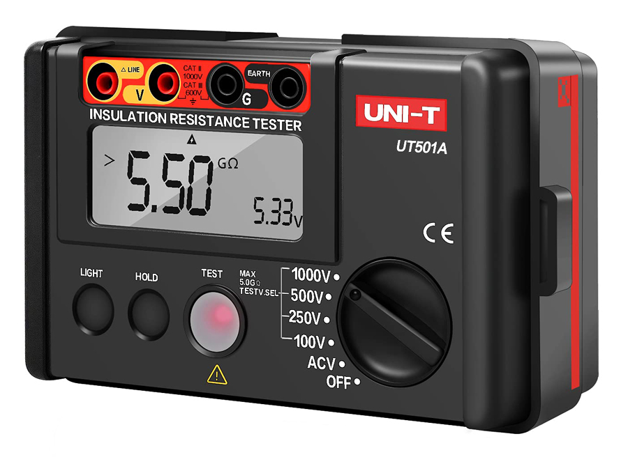 UNI-T Tester μόνωσης UT501A, 100V/250V/500V/1000V 1 UNI-T Tester μόνωσης UT501A