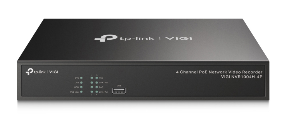 TP-LINK NVR καταγραφικό VIGI NVR1004H-4P, 8MP, 4 κανάλια PoE, Ver. 1.0 1 TP-LINK NVR καταγραφικό VIGI NVR1004H-4P