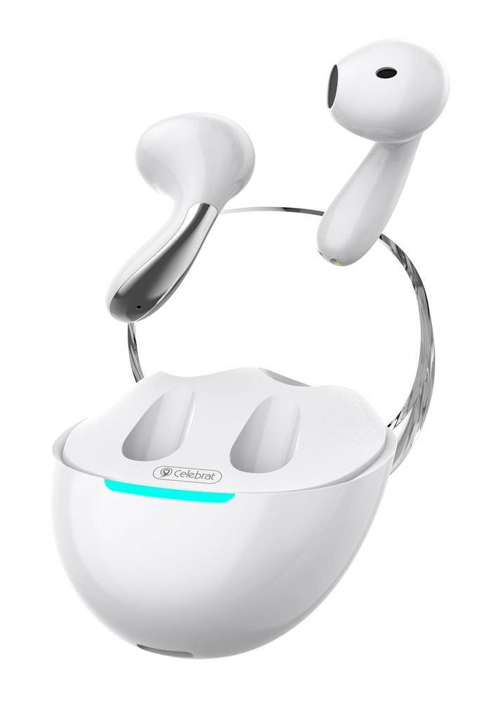 CELEBRAT earphones με θήκη φόρτισης W51, True Wireless, Φ13mm, λευκά 1 CELEBRAT earphones με θήκη φόρτισης W51