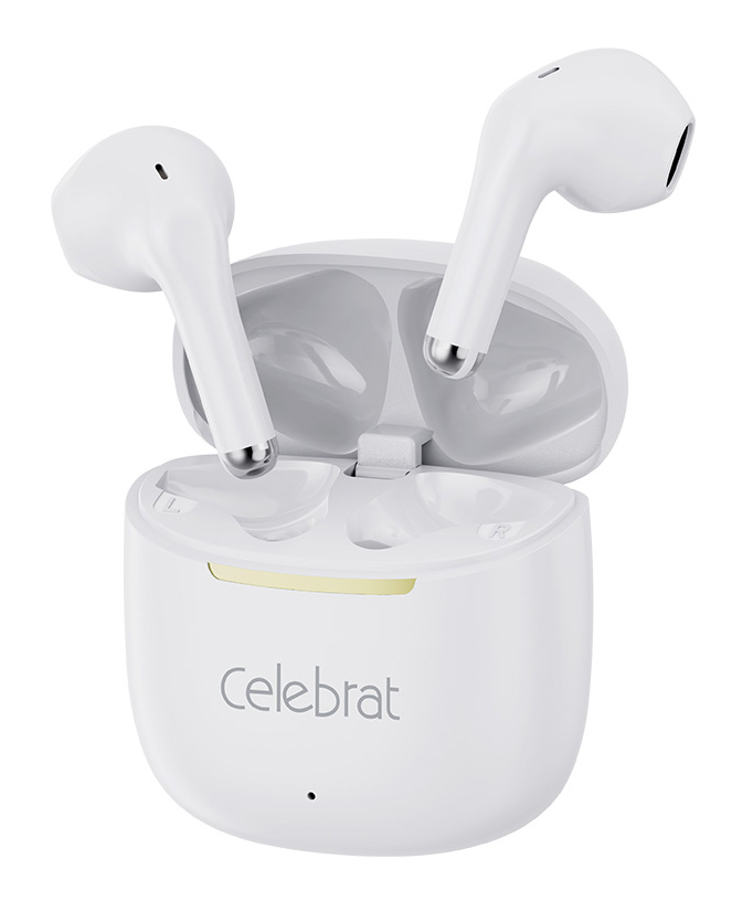 CELEBRAT earphones με θήκη φόρτισης W79, True Wireless, 13mm, 30/300mAh, λευκά 1 CELEBRAT earphones με θήκη φόρτισης W79