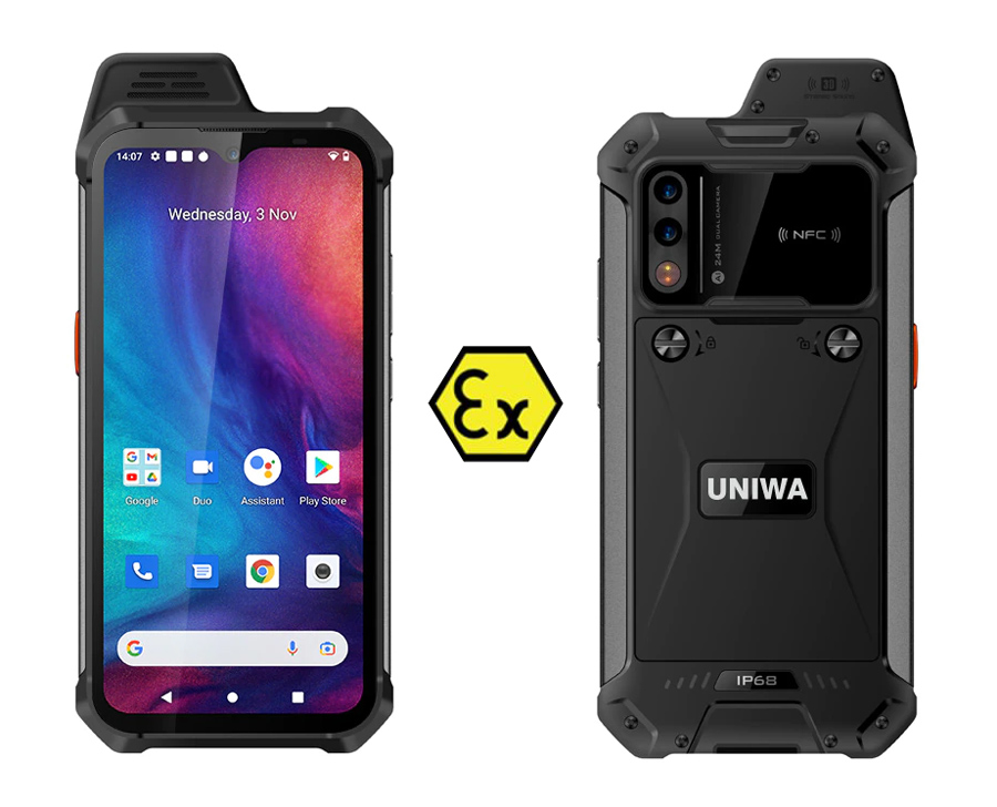UNIWA smartphone W888, 6.3" HD+, 4/64GB, ηχείο 2W, Atex Zone 2, IP68, μαύρο 1 UNIWA smartphone W888
