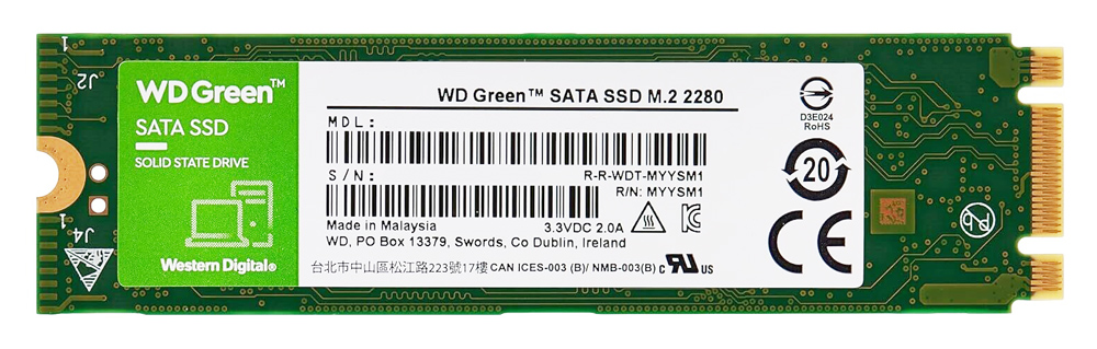 WD M.2 SATA III SSD Green WDS240G3G0B, 240GB, 545MBps, Factory Recertified 1 WD M.2 SATA III SSD Green WDS240G3G0B