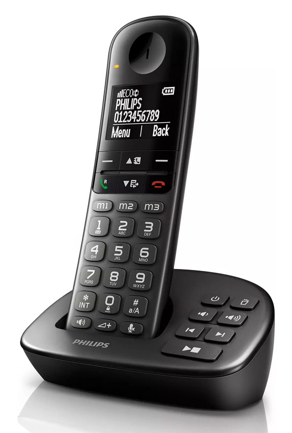 PHILIPS ασύρματο τηλέφωνο XL4951DS/34 ελληνικό μενού, τηλεφωνητής, μαύρο 1 PHILIPS ασύρματο τηλέφωνο XL4951DS/34 ελληνικό μενού