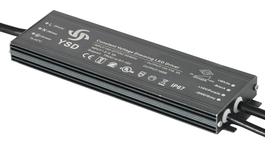 YSD τροφοδοτικό DC 100WUGF-12, 12VDC, 100W, 8.3A, IP67, dimmable 1 YSD τροφοδοτικό DC 100WUGF-12