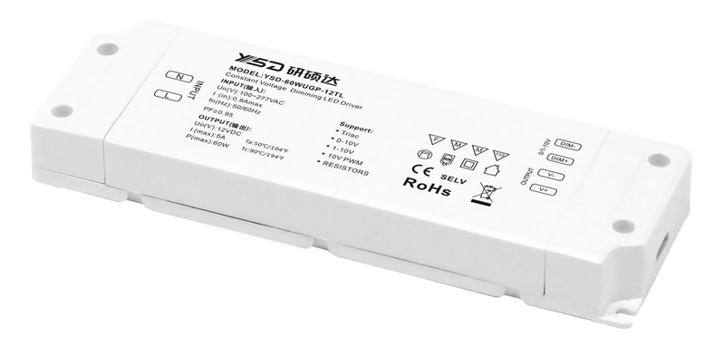 YSD τροφοδοτικό DC 60WUGP-12, 12VDC, 60W, 5A, IP20, dimmable 1 YSD τροφοδοτικό DC 60WUGP-12