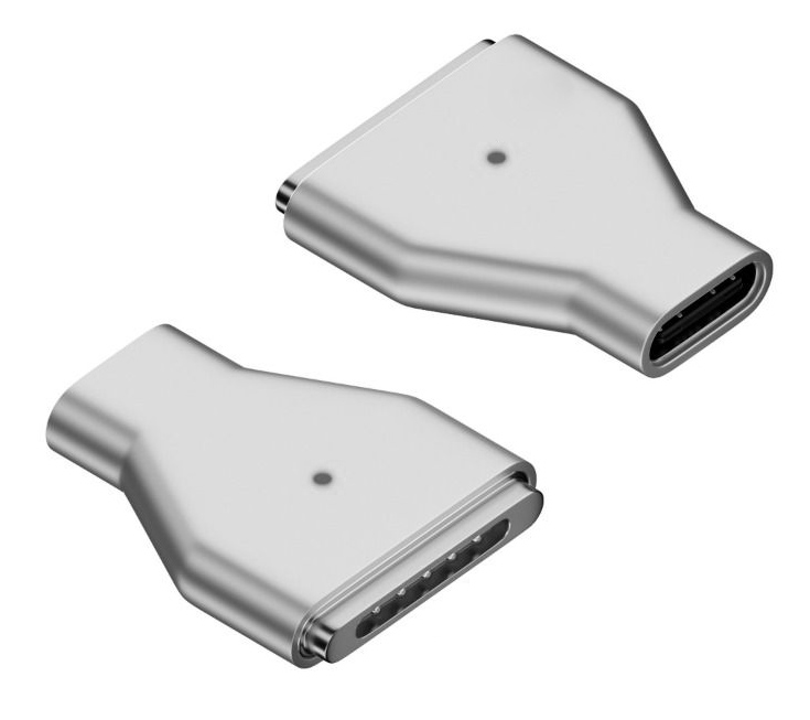 POWERTECH αντάπτορας τροφοδοσίας laptop YX-MS3, USB-C σε Magsafe 3, ασημί 1 POWERTECH αντάπτορας τροφοδοσίας laptop YX-MS3