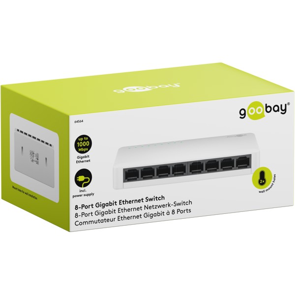 Goobay Gigabit Ethernet Switch 8 Θυρών 64564 Λευκό 2 Goobay Gigabit Ethernet Switch 8 Θυρών 64564 Λευκό - Image 2