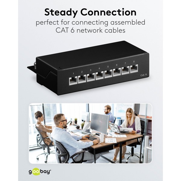 Goobay CAT 6 Patch Panel 8 Θυρών Mini/Desktop 96105 Μαύρο 3 Goobay CAT 6 Patch Panel 8 Θυρών Mini/Desktop 96105 Μαύρο - Image 3