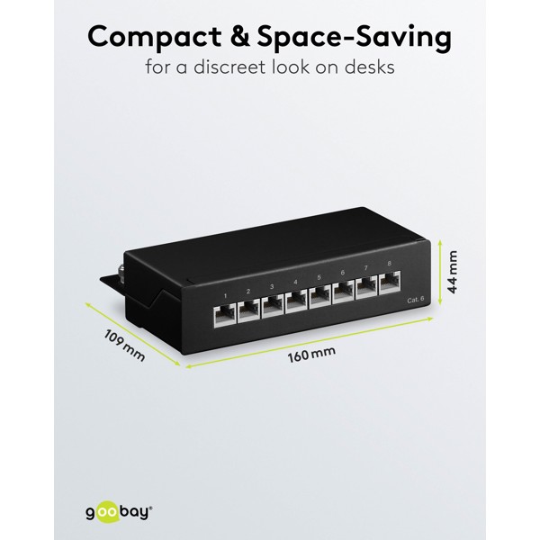 Goobay CAT 6 Patch Panel 8 Θυρών Mini/Desktop 96105 Μαύρο 6 Goobay CAT 6 Patch Panel 8 Θυρών Mini/Desktop 96105 Μαύρο - Image 6
