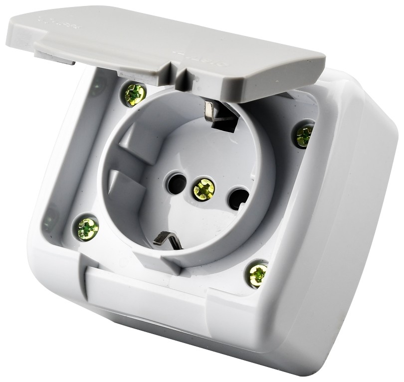 Entac Stephan surface mounted wall socket earthed IP54 1 Entac Stephan surface mounted wall socket earthed IP54