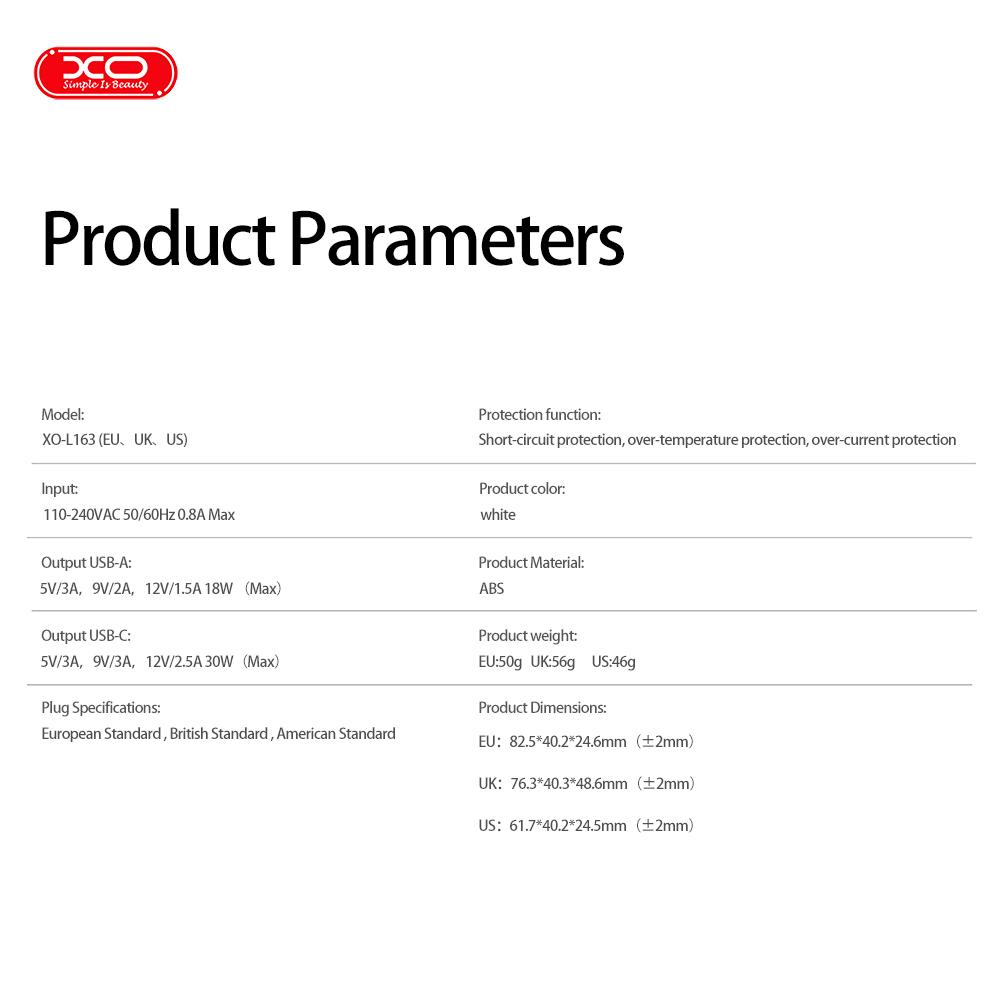 XO L163 PD30W QC Φορτιστής UK Γρήγορης Φόρτισης 18W USB-A & Type-C 6 XO L163 PD30W QC Φορτιστής UK Γρήγορης Φόρτισης 18W USB-A & Type-C - Image 6