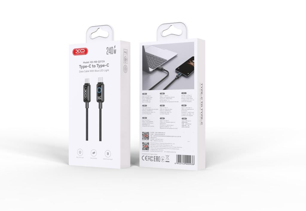 XO NB-Q312A Καλώδιο Φόρτισης & Δεδομένων USB Type-C σε Type-C 240W 1μ 2 XO NB-Q312A Καλώδιο Φόρτισης & Δεδομένων USB Type-C σε Type-C 240W 1μ - Image 2