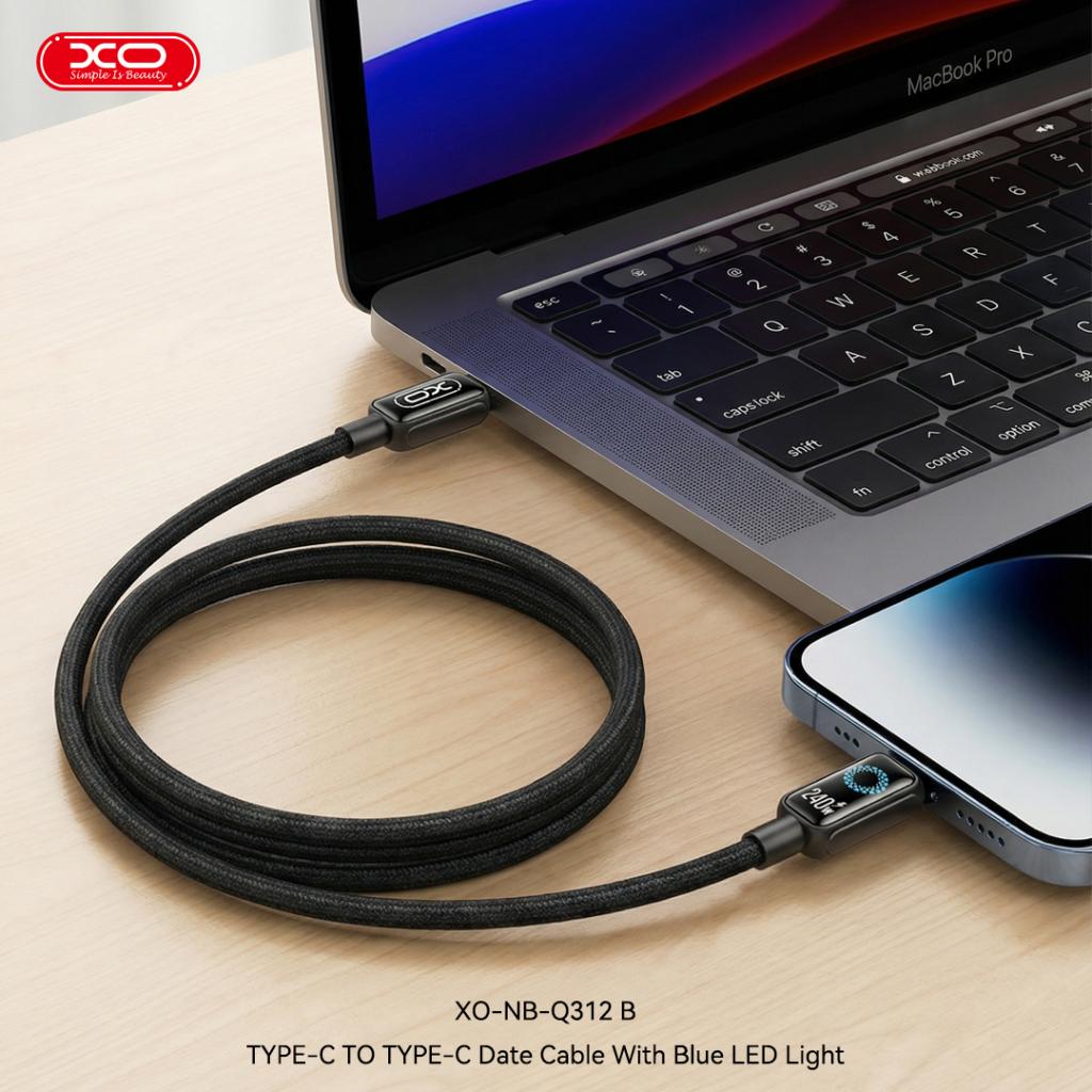 XO NB-Q312B Καλώδιο Φόρτισης & Δεδομένων Type-C σε Type-C 240W 2μ 6 XO NB-Q312B Καλώδιο Φόρτισης & Δεδομένων Type-C σε Type-C 240W 2μ - Image 6