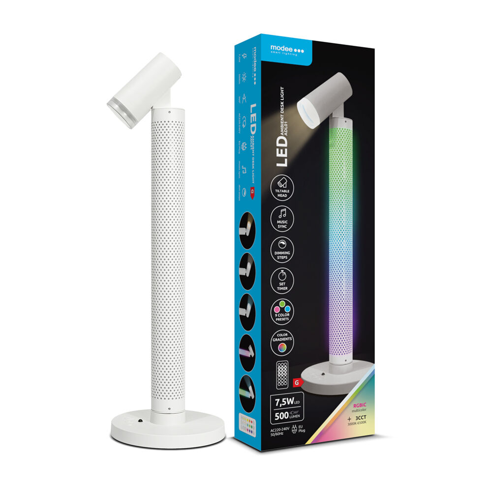 Επιτραπέζιο Φωτιστικό LED Modee 7,5W 3CCT + RGB + Τηλεχειριστήριο ,Λευκό 1 5W 3CCT + RGB + Τηλεχειριστήριο