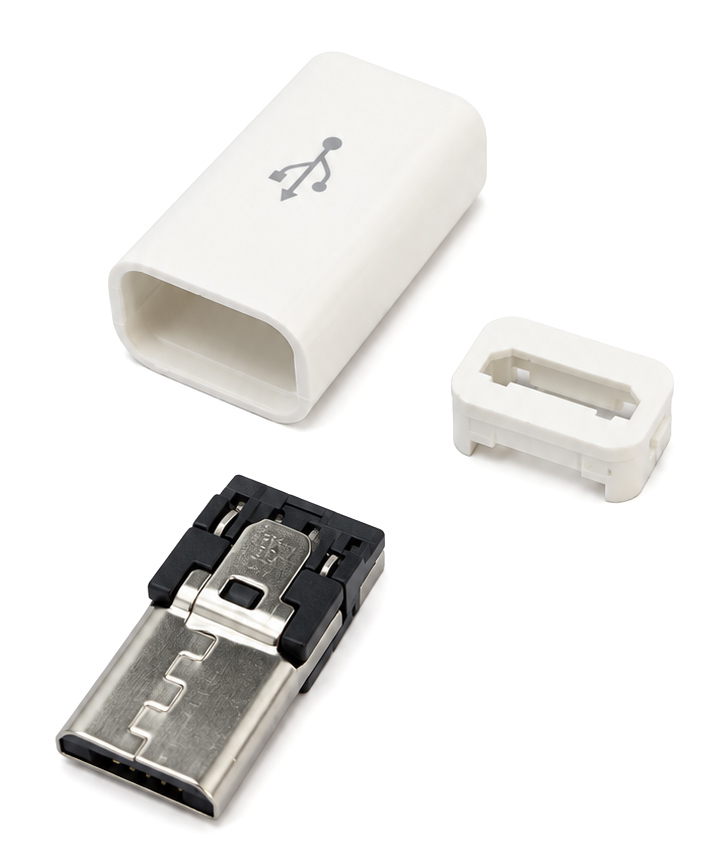 POWERTECH βύσμα micro USB CAB-U164, 480Mbps, λευκό 1 POWERTECH βύσμα micro USB CAB-U164