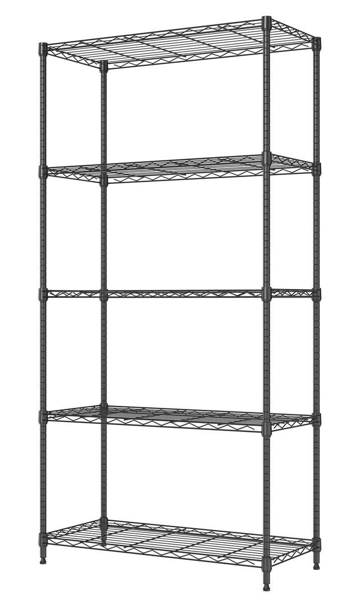 HOME USE μεταλλική ραφιέρα HUH-0270 με 5 ράφια, 90x35x175cm, μαύρη 1 HOME USE μεταλλική ραφιέρα HUH-0270 με 5 ράφια