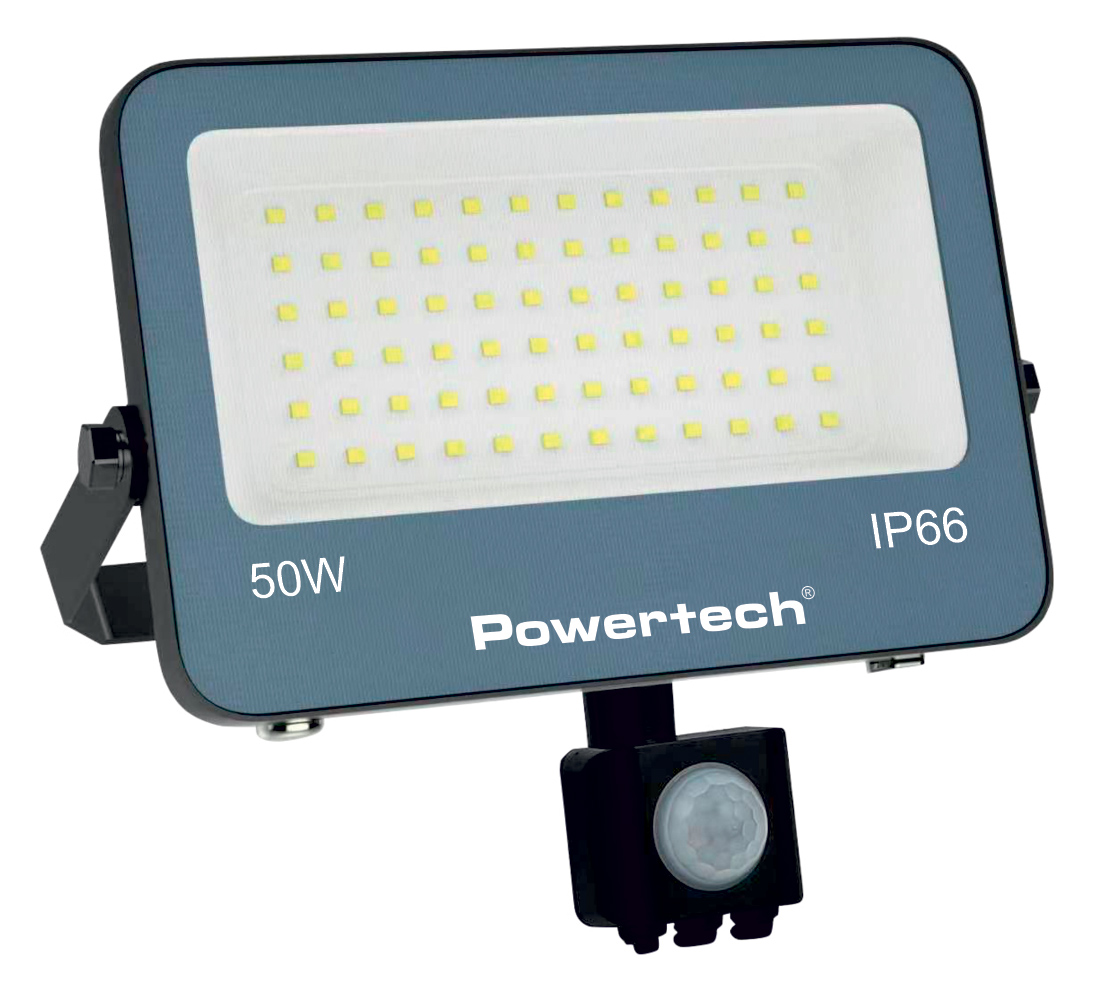 POWERTECH LED προβολέας PT-1618 με αισθητήρα κίνησης, 50W, 4000K, 4500lm, IP66, 4KV 1 POWERTECH LED προβολέας PT-1618 με αισθητήρα κίνησης