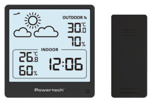 POWERTECH ψηφιακός μετεωρολογικός σταθμός PT-1657 με ασύρματο εξωτερικό αισθητήρα