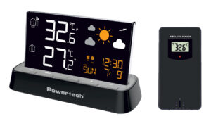 POWERTECH ψηφιακός μετεωρολογικός σταθμός PT-1658 με ασύρματο εξωτερικό αισθητήρα