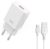 XO L127 USB-A QC18W Φορτιστής Γρήγορης Φόρτισης με Type-C Καλώδιο