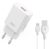 XO L127 USB-A QC18W Φορτιστής Γρήγορης Φόρτισης με Micro Καλώδιο