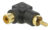 DELOCK αντάπτορας 66168 RCA αρσενικό σε RCA θηλυκό, γωνιακός, μαύρος