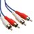 POWERTECH καλώδιο 2x RCA σε 2x RCA CAB-R003, 5m, μπλε