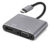 POWERTECH docking station CAB-UC101, 4 θυρών, USB-C, 4K, 100W, γκρι