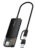 CABLETIME USB hub CT-HUBT3-PB, 4x θυρών, 5Gbps, USB/USB-C σύνδεση, μαύρο
