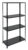 HOME USE μεταλλική ραφιέρα HUH-0200 με 4 ράφια, 75x30x150cm, μαύρη