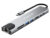 POWERTECH docking station PT-1536, 8 θυρών, USB-C σύνδεση, 87W PD, 100Mbps, γκρι