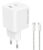 POWERTECH φορτιστής τοίχου PT-1577 με καλώδιο, USB-C, 65W, GaN, AVS, λευκός