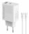 POWERTECH φορτιστής τοίχου PT-1635 με καλώδιο, USB/USB-C, 20W, λευκός