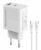 POWERTECH φορτιστής τοίχου PT-1636 με καλώδιο, USB/USB-C, 30W, GaN, λευκός